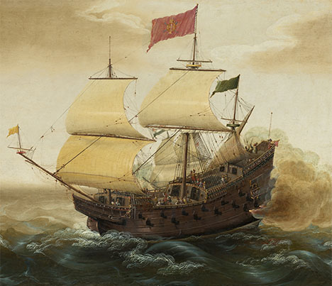 Figure 15. Manila galleons were large Spanish ships that sailed the vital trade route between Manila and Acapulco in the 1700s. They represented a significant step in early globalization, connecting Europe, Asia, and Africa with the Americas across the Pacific Ocean. Courtesy of Wikimedia Commons. Figure 15. Manila galleons were large Spanish ships that sailed the vital trade route between Manila and Acapulco in the 1700s. They represented a significant step in early globalization, connecting Europe, Asia, and Africa with the Americas across the Pacific Ocean. Courtesy of Wikimedia Commons.
