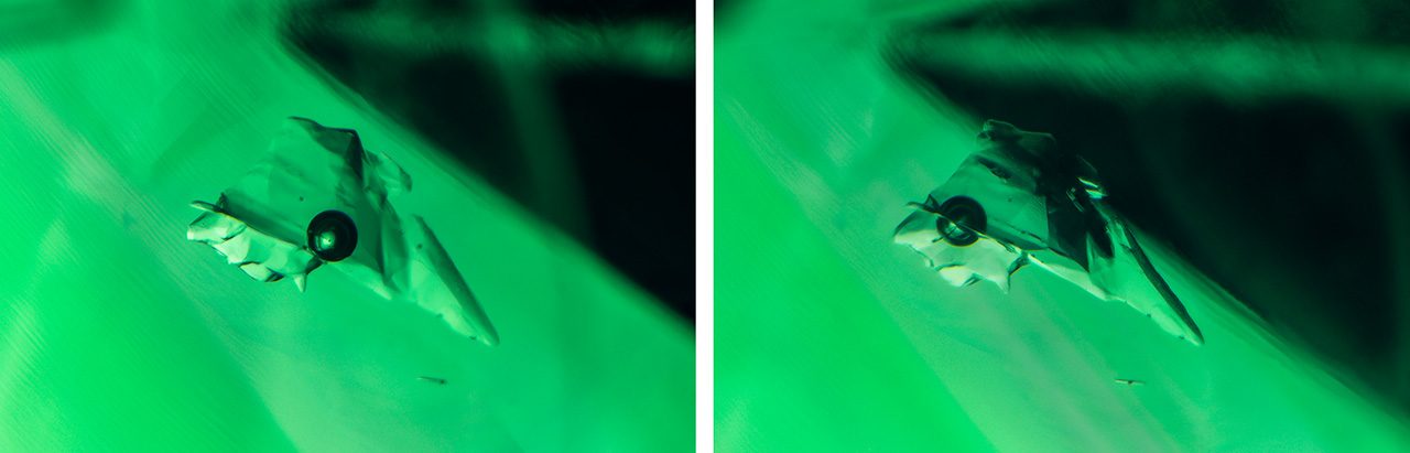 Movement of a gas phase in fluorite Movement of a gas phase in fluorite