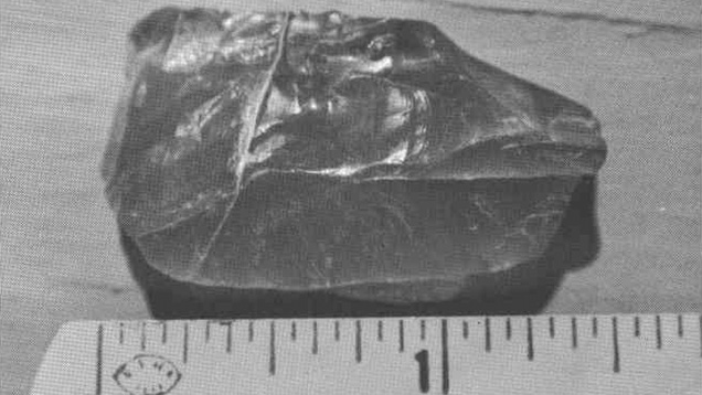 This photo shows a large sunstone fragment said to be from among the early discoveries in Oregon’s Warner Valley.