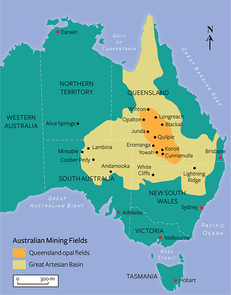Map of Queensland Opal Field Map of Queensland Opal Field