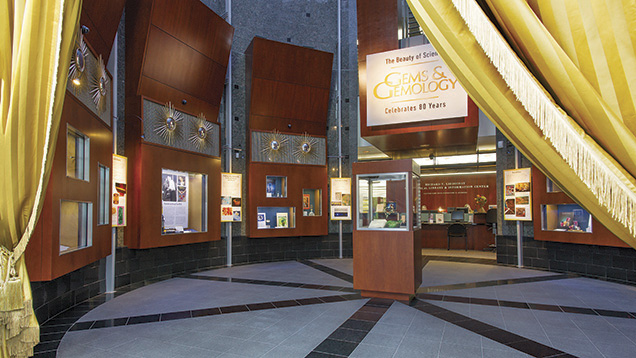 The exhibit’s location at the GIA library entrance The exhibit’s location at the GIA library entrance