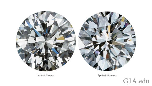 Two face-up diamonds, side-by-side. Two face-up diamonds, side-by-side.