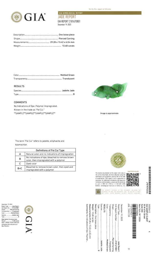 The GIA Jade Report. The GIA Jade Report.