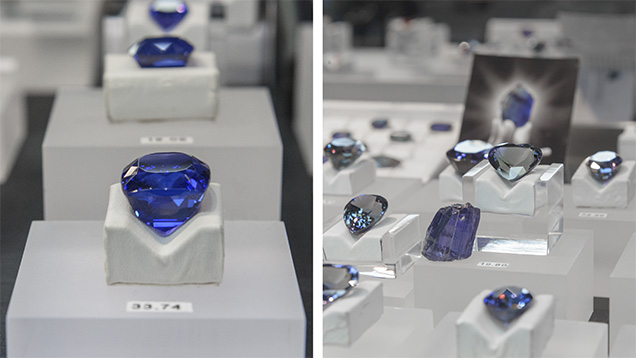 Large, fine-color tanzanites Large, fine-color tanzanites
