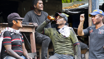 Miners at the La Playa market