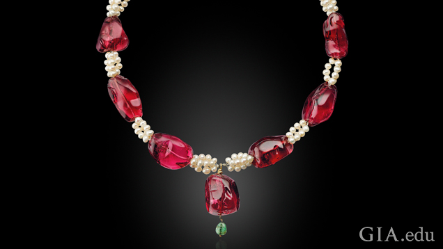 The Fall 2019 Gems & Gemology issue features an examination of the gem art of the Taj Mahal, an iconic architectural treasure erected at the pinnacle of the Mughal dynasty. The seventeenth-century necklace on the cover features seven spinels from Tajikistan, pearls and a pear-shaped emerald cabochon drop. The spinels are inscribed with the names of various Mughal emperors. The necklace was sold by Christie’s New York in June 2019 for more than $3 million. Photo courtesy of Christie’s. The Fall 2019 Gems & Gemology issue features an examination of the gem art of the Taj Mahal, an iconic architectural treasure erected at the pinnacle of the Mughal dynasty. The seventeenth-century necklace on the cover features seven spinels from Tajikistan, pearls and a pear-shaped emerald cabochon drop. The spinels are inscribed with the names of various Mughal emperors. The necklace was sold by Christie’s New York in June 2019 for more than $3 million. Photo courtesy of Christie’s.