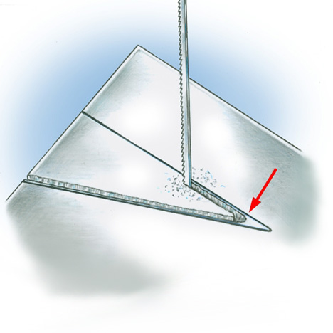 You can create a sharp corner by making the turn a short distance from it, then returning to touch it up You can create a sharp corner by making the turn a short distance from it, then returning to touch it up