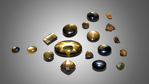 The examined golden sheen sapphires. The examined golden sheen sapphires.
