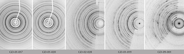 Diffraction patterns of sudoite Diffraction patterns of sudoite