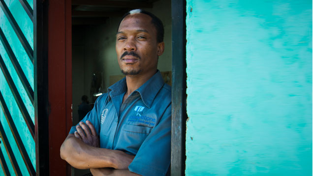 Nqobile Nkosi at his studio in Soweto, South Africa Nqobile Nkosi at his studio in Soweto, South Africa