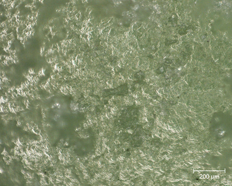 Laminar texture of sudoite artifact Laminar texture of sudoite artifact