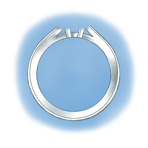 Side view illustration of platinum solitaire ring Side view illustration of platinum solitaire ring