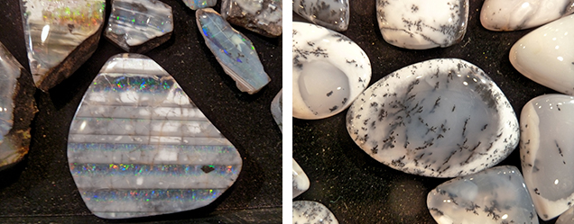 Honduran and Turkish opal. Honduran and Turkish opal.