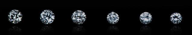 Six near-colorless HPHT synthetic melee diamonds Six near-colorless HPHT synthetic melee diamonds