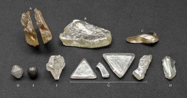 A collection of various mineral specimens, including crystalline shapes and different textures, arranged on a dark background. A collection of various mineral specimens, including crystalline shapes and different textures, arranged on a dark background.