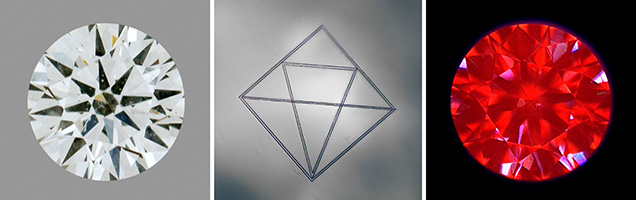 CVD-grown diamond with an internal inscription of the Lightbox logo CVD-grown diamond with an internal inscription of the Lightbox logo