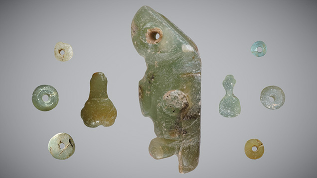 Nine Amerindian archaeological objects identified as sudoite Nine Amerindian archaeological objects identified as sudoite
