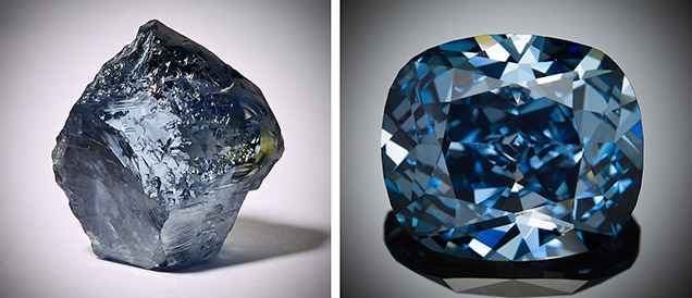 Blue Moon, rough and cut