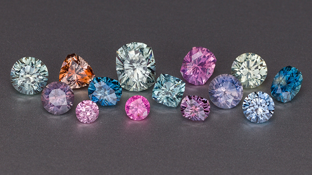 Faceted sapphires of many colors