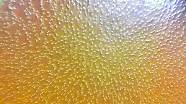 “Goose bumps” on the surface of a 12 mm golden South Sea pearl. Photomicrograph by Le Ngoc Nang; field of view 5 mm. “Goose bumps” on the surface of a 12 mm golden South Sea pearl. Photomicrograph by Le Ngoc Nang; field of view 5 mm.