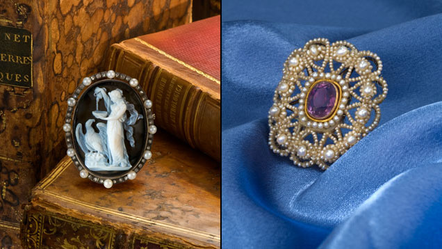 Cameo and Amethyst brooch