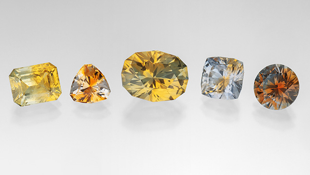 Bicolor sapphires from Rock Creek, Montana. Bicolor sapphires from Rock Creek, Montana.
