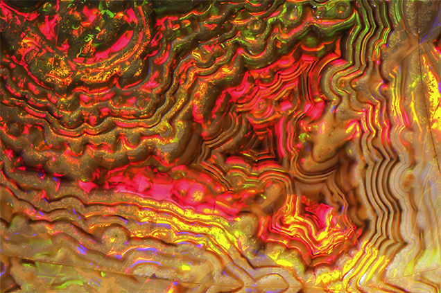 Close-up of agate-like banding. Close-up of agate-like banding.