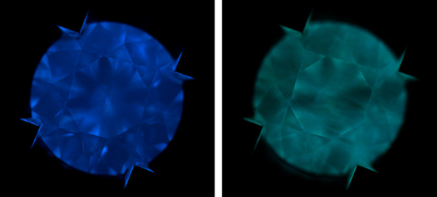 DiamondView images showing fluorescence and phosphorescence DiamondView images showing fluorescence and phosphorescence