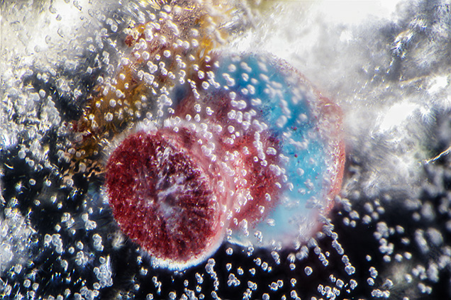 Cuprite with Blue Ring of Gilalite