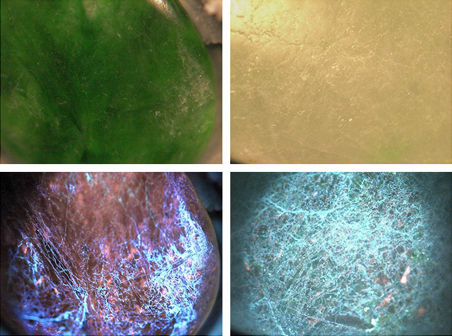 DiamondView imaging of impregnated jadeite samples DiamondView imaging of impregnated jadeite samples