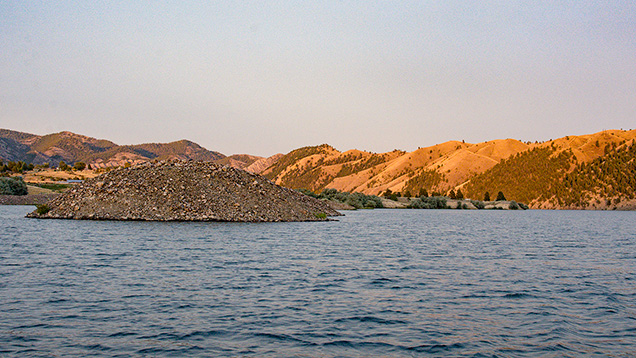 Pile of stones in river Pile of stones in river