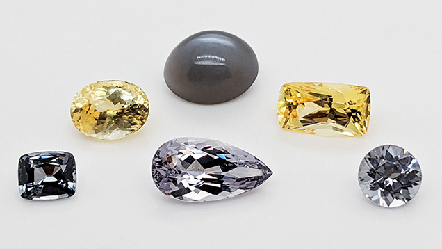 Sapphire, spinel, and moonstone in the 2021 Pantone colors of the year.