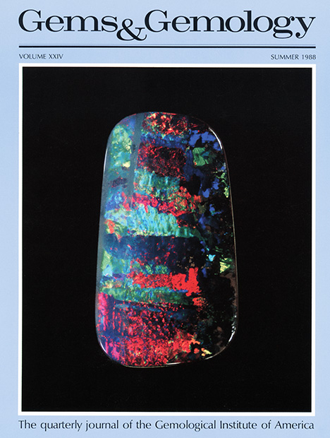 The 26 ct “Jason” boulder opal featured on 1988 cover of G&G. The 26 ct “Jason” boulder opal featured on 1988 cover of G&G.