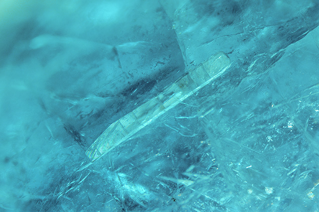 Tourmaline crystal in a Brazilian tourmaline. Tourmaline crystal in a Brazilian tourmaline.