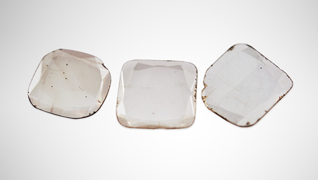 “Polkis” identified as glass-filled CVD synthetic diamonds.