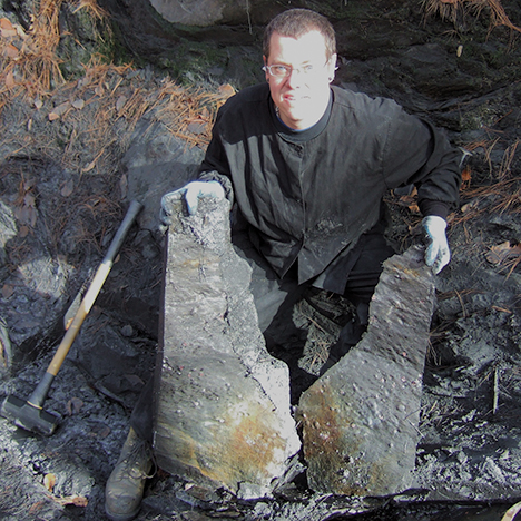 Jason Baskin with specimens at mine.