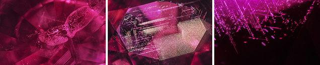 Inclusion scenes in Montana rubies. Inclusion scenes in Montana rubies.