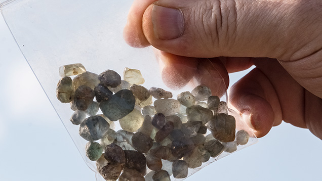 Sapphires in a bag Sapphires in a bag