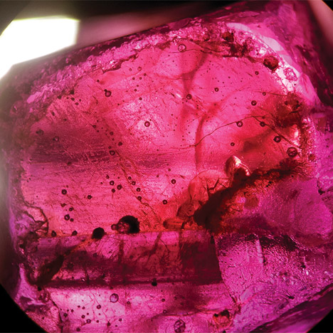 Composite ruby rough in transmitted light