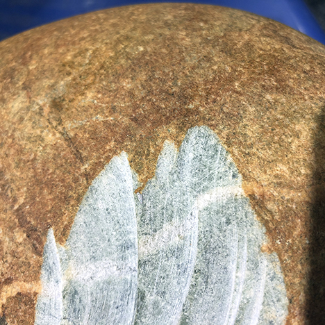 Testing of the additional exposed area on the rough stone confirmed marble.