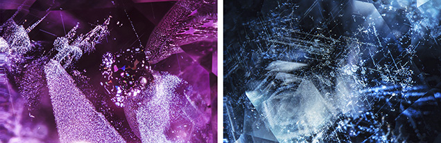 Inclusion scenes in Montana sapphires. Inclusion scenes in Montana sapphires.
