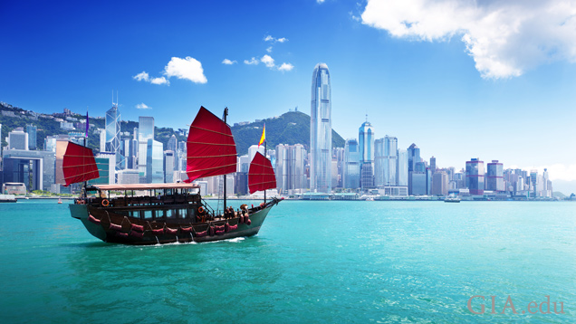 Hong Kong Harbor with Ship Hong Kong Harbor with Ship