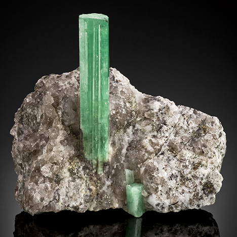 Emerald crystal in matrix from Malipo, China Emerald crystal in matrix from Malipo, China