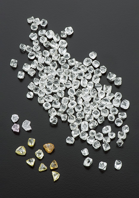 Group of colorless diamonds Group of colorless diamonds