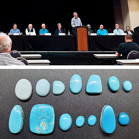 Master stones for Joe Dan Lowry’s proposed turquoise grading system. Master stones for Joe Dan Lowry’s proposed turquoise grading system.