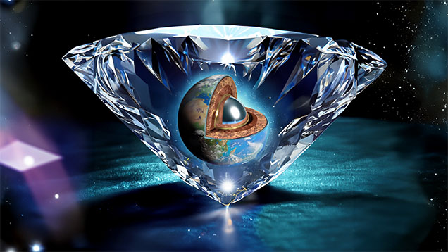 Figure 4. Peering inside a natural diamond can give scientists an unparalleled perspective into the earth’s interior. Diamonds capture a lasting record of deep mantle processes over billion-year timescales, making them a unique window into geological space and time. Image created using Adobe Photoshop Generative AI. Figure 4. Peering inside a natural diamond can give scientists an unparalleled perspective into the earth’s interior. Diamonds capture a lasting record of deep mantle processes over billion-year timescales, making them a unique window into geological space and time. Image created using Adobe Photoshop Generative AI.