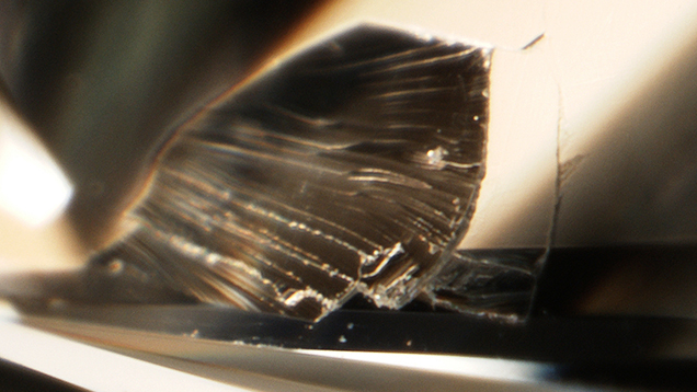 A chip in a princess-cut diamond A chip in a princess-cut diamond