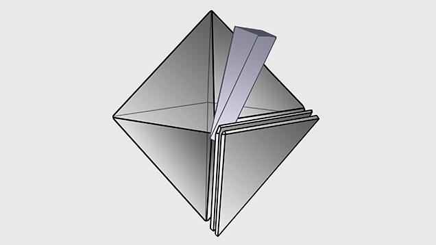 Cleavage planes lay parallel to triangular octahedral face Cleavage planes lay parallel to triangular octahedral face