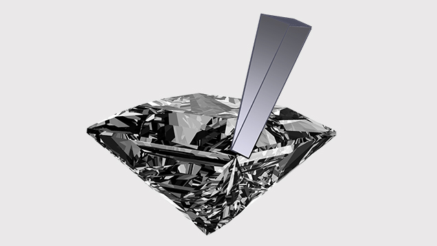 A princess-cut diamond A princess-cut diamond