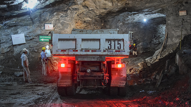 Truck at Belmont’s underground mine Truck at Belmont’s underground mine